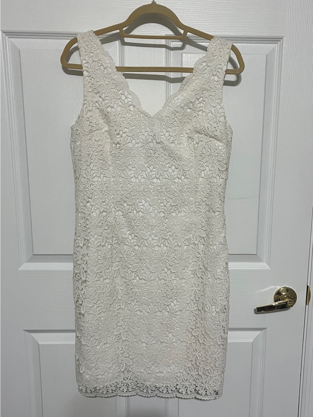 Ann Taylor Soft White Floral Lace Dress